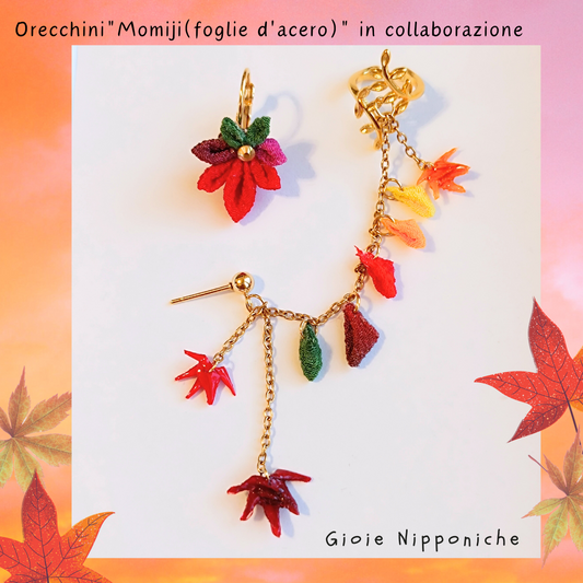 Ear cuff e orecchini a gancio "Momiji" in collaborazione